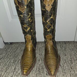 Vintage Corral Ostrich Leg Boots Size 11